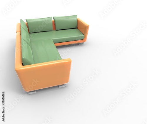 Illustration: Modern sofa isolated on white background Modern sofa isolated on white background