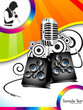 abstract musical background with mic