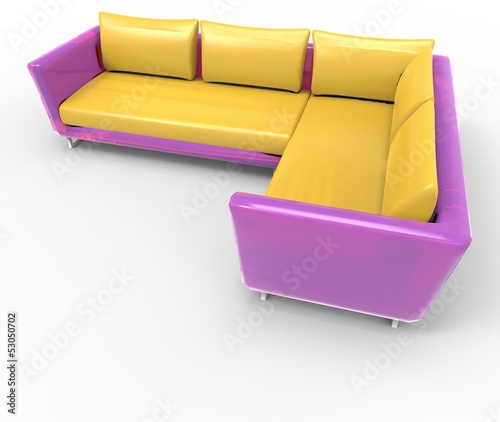 Illustration: Modern sofa isolated on white background Modern sofa isolated on white background