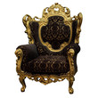 Yellow carved armchair
