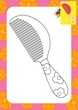 Outlined cartoon comb. Vector illustration for coloring