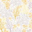 MVector magical floral seamless pattern background with hand