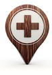 3d render of a natural compass sign on a set of wooden  markers