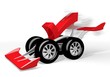 datenschutzenglish data protection icon  on a race car champion
