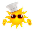 Illustration: Sunshine has his chefs hat on Sunshine has his chefs hat on