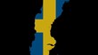 abstract people shaking hands on Sweden map flag animation