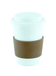 Coffee cup with cup holder isolated with clipping path