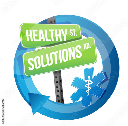 Illustration: healthy solution road symbol illustration healthy solution road symbol illustration