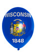 Illustration: Balloon colored in flag of american state of wisconsin Balloon colored in flag of american state of wisconsin