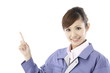 Photo: 作業着を着ている女性 作業着を着ている女性