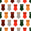 Seamless pattern of colored swimsuits