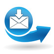 nouveau message sur bouton web bleu