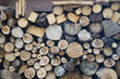 Logs of wood stacked in Vevey, Switzerland