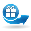 cadeau sur bouton web bleu