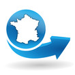 Vector: made in france sur bouton web bleu made in france sur bouton web bleu