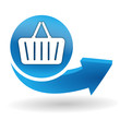 Vector: panier sur bouton web bleu panier sur bouton web bleu