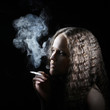 Smoking woman with cigarette