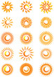 Vector set of sun icons