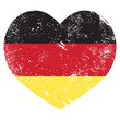 Vector: Germany heart shaped retro flag Germany heart shaped retro flag