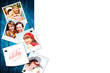 photos of holiday people on wood board