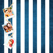 photos of holiday people hanging on clothesline