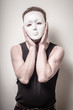 man with white mask