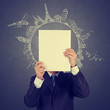 Foto: businessman show blank book of airplane traveling around the wor businessman show blank book of airplane traveling around the wor