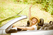 beautiful woman in the car