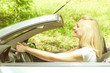 beautiful woman in the car