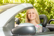 beautiful woman in the car