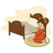 little girl is preparing for sleep