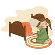 little girl is preparing for sleep