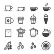 Coffee icons and Coffee Shop with White Background