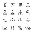 Finance and Human Resource Icons with White Background