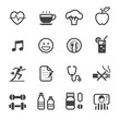 Health and Wellness icons with White Background