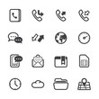Mobile Phone Icons with White Background