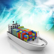Illustration: Digital illustration of Container ship Digital illustration of Container ship