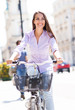 Woman Riding A Bike In The City