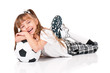 Photo: Little girl with soccer ball Little girl with soccer ball
