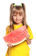 Little girl with watermelon