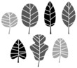 Vektor: Black Leaves silhouette set isolated on white. Vector Black Leaves silhouette set isolated on white. Vector