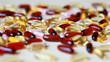 vitamins and tablets of various shapes and colors