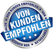 Button Banner "Von Kunden empfohlen" blau/silber