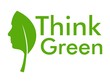 Think green  with leaf and human face