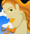 Illustration: viso di donna astratto viso di donna astratto