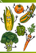 vegetables cartoon illustration set