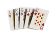 Poker, Straight, Straße, gefächert, weiß,