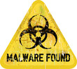 malware / computer virus warning sign, vector