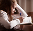 Girl doing homework