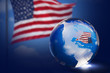 アメリカ国旗と地球